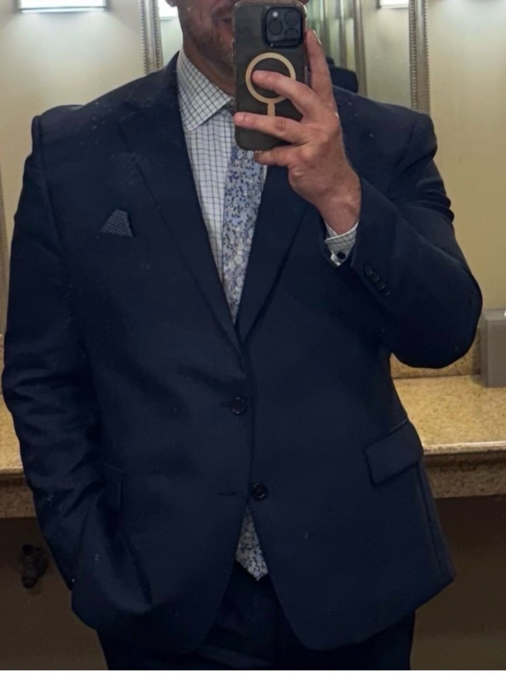 Ralph Lauren Men's Navy Blue Suit - Classic Formal Blazer